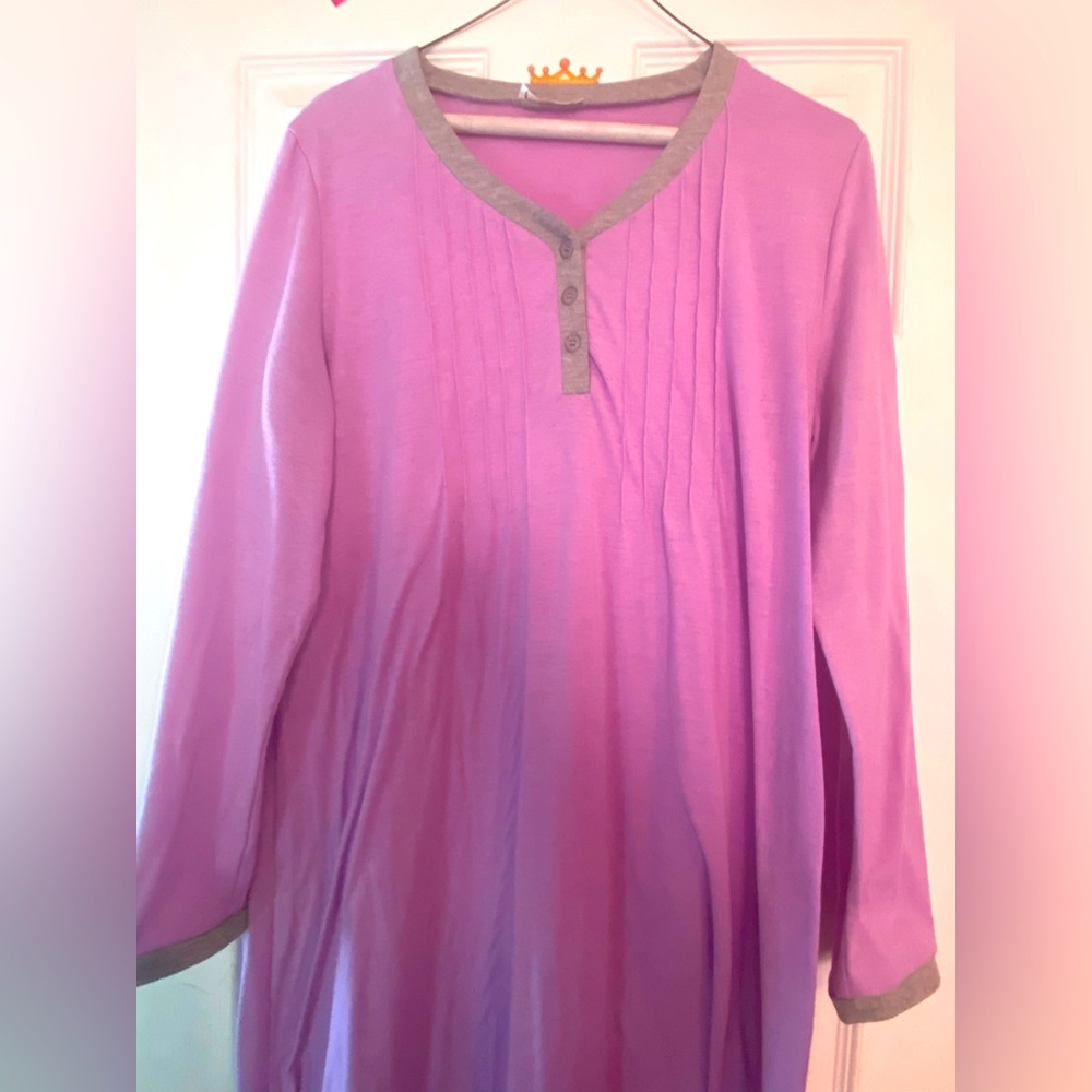 Women’s Long Sleeve Nightgown Cotton Sleeping Gown